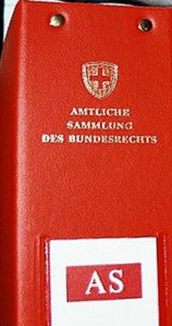 Ein roter Band der Amtlichen Sammlung des Bundesrechts, Ausschnitt bis zum AS-Zeichen